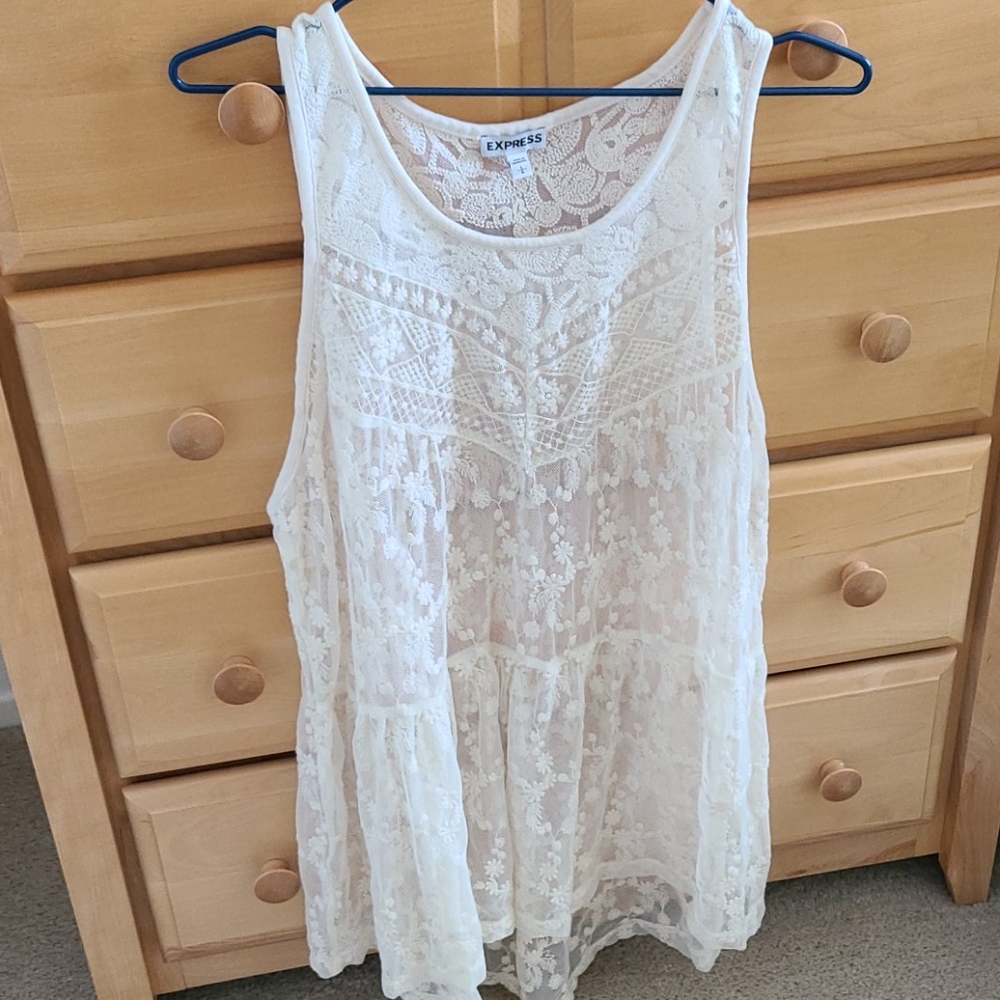 Express women's size large cream tank top